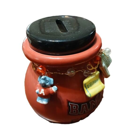 ALABAMA FANS - ***BAMA Fund Red & Black Pottery Bank with BAMA Charms*** - Picture 3 of 4